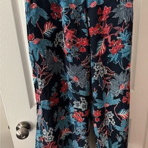 J.Jill floral navy blue crops- new with tags
